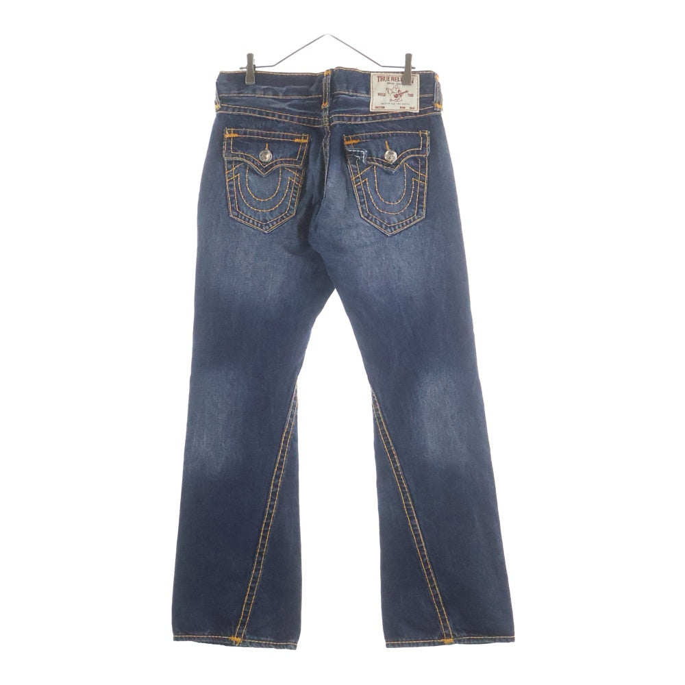 TRUE RELIGION(トゥルーレリジョン) バックロゴパッチ ジップフライ フレアデニムパンツ インディゴ 108951