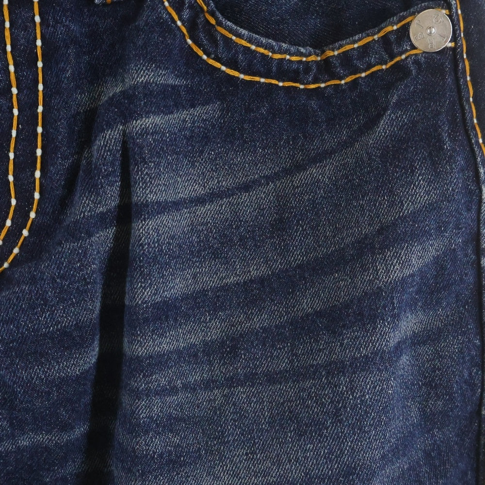 TRUE RELIGION(トゥルーレリジョン) バックロゴパッチ ジップフライ フレアデニムパンツ インディゴ 108951
