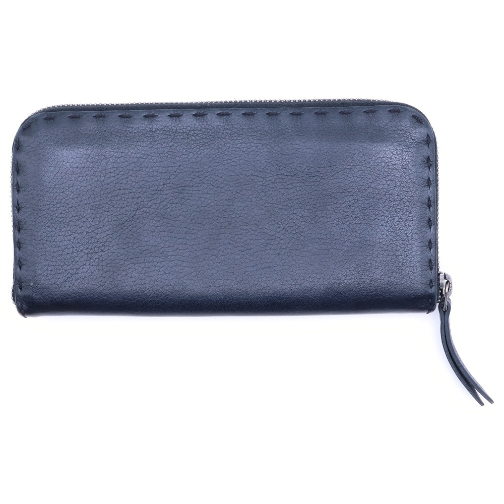 NO BRAND(ノーブランド) HENRY BEGUELIN エンリーべグリン フロント刺繍 ラウンドファスナーウォレット 長財布 ブラック