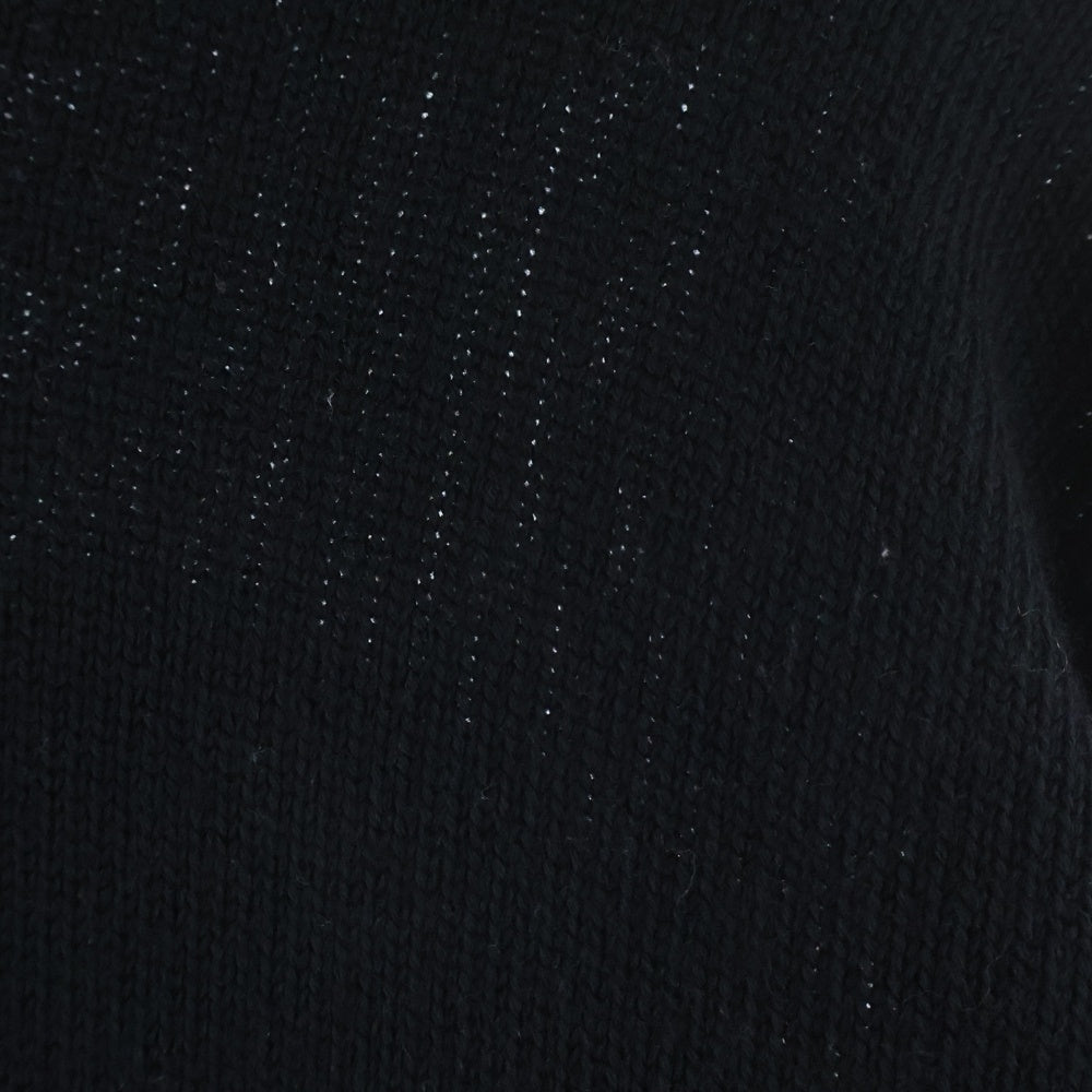 BARROW(バロウ) バックロゴ刺繍 クルーネック長袖ニットセーター ブラック 032495