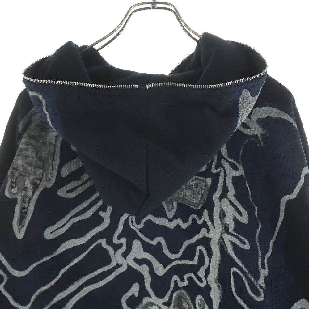 Cactus Jack(カクタスジャック) ×Fragment Design Skeleton Graffiti Full Zip Hoodie フラグメントデザイン スケルトングラフィティ フルジップアップパーカー ブラック