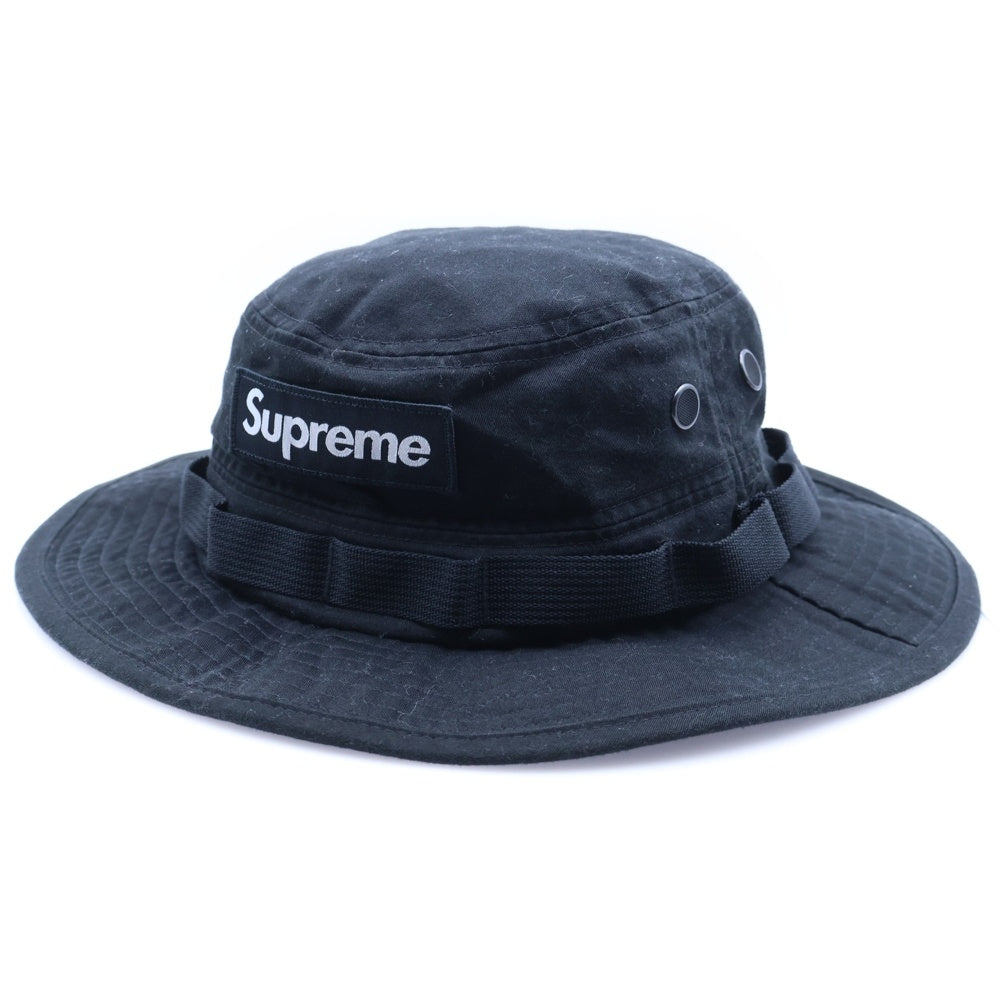 SUPREME(シュプリーム) Military Boonie Box Logo ボックスロゴ ミリタリー バケットハット 帽子 ブラック