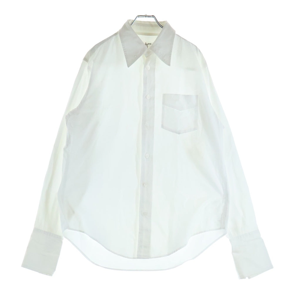 Yohji Yamamoto POUR HOMME(ヨウジヤマモト プールオム) ピンホール コットン長袖シャツ ホワイト