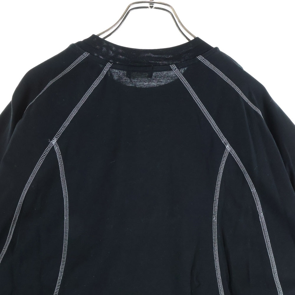 CLESSTE(クレスト) FUTURE T-SHIRT WITH DRAWSTRINGS ヒューチャー クルーネック半袖Tシャツカットソー ウィズ ドローストリング ブラック CLE-TE-2411