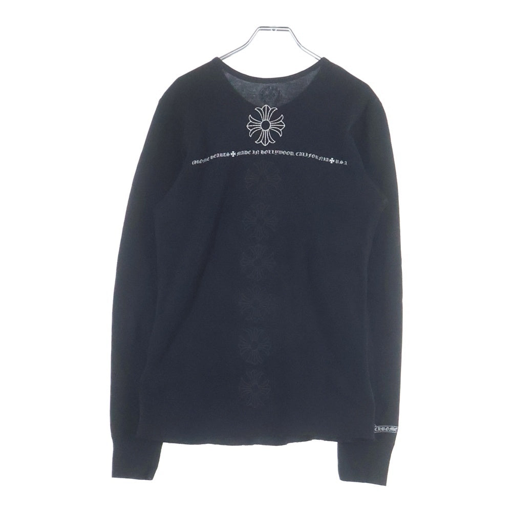 CHROME HEARTS(クロムハーツ) ホースシュー プリントサーマル クルーネック 長袖Tシャツ カットソー ブラック