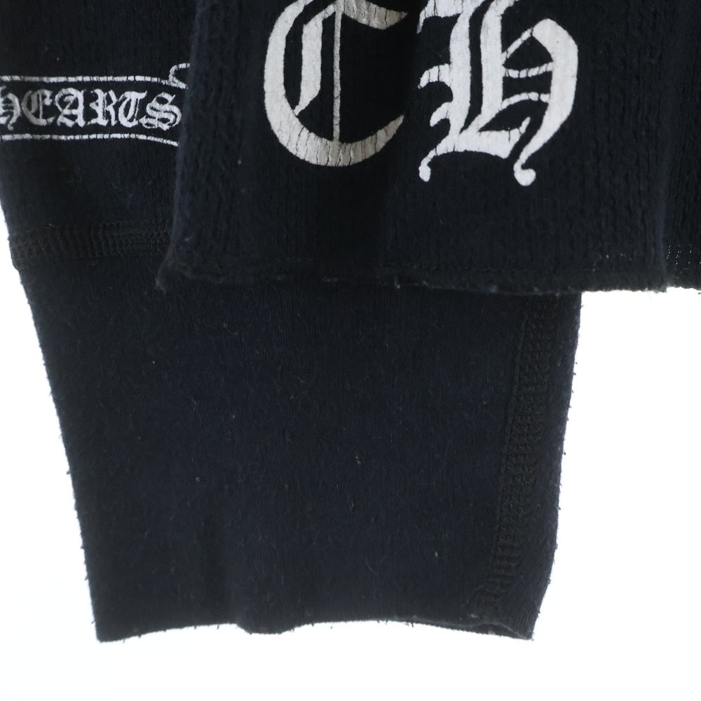 CHROME HEARTS(クロムハーツ) ホースシュー プリントサーマル クルーネック 長袖Tシャツ カットソー ブラック