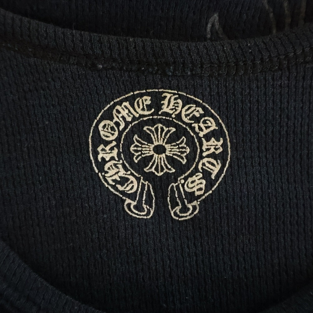 CHROME HEARTS(クロムハーツ) ホースシュー プリントサーマル クルーネック 長袖Tシャツ カットソー ブラック