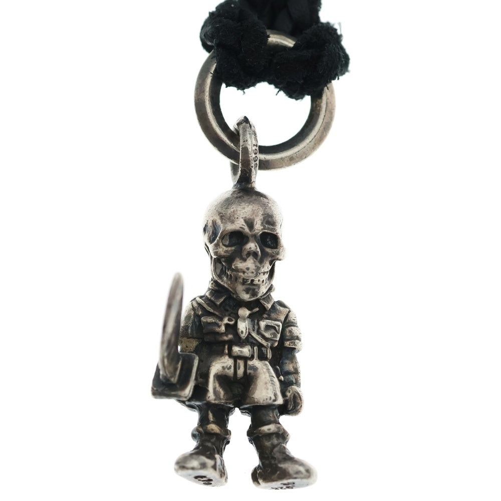 CHROME HEARTS(クロムハーツ) FOTI PEPE LEATHER BRAID フォティ ペペ レザーブレード ネックレス ブラック/シルバー