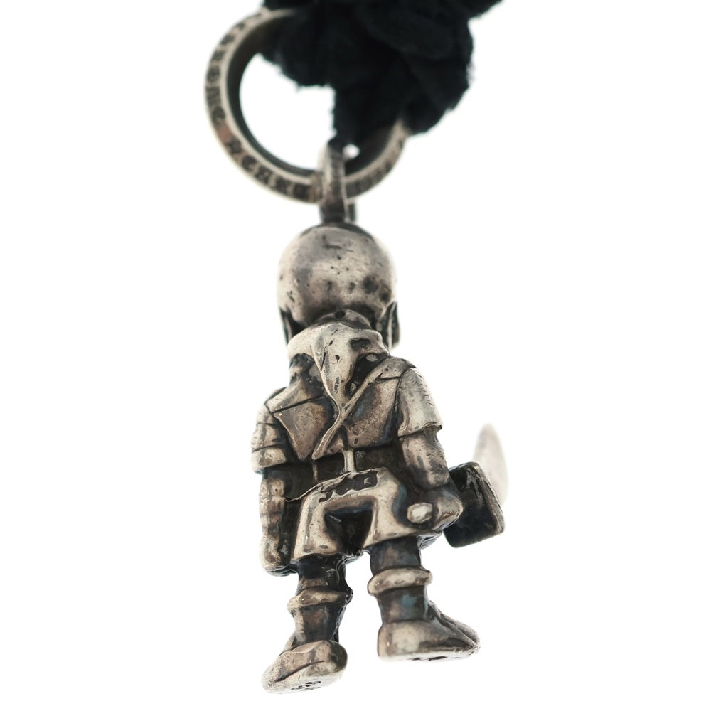 CHROME HEARTS(クロムハーツ) FOTI PEPE LEATHER BRAID フォティ ペペ レザーブレード ネックレス ブラック/シルバー