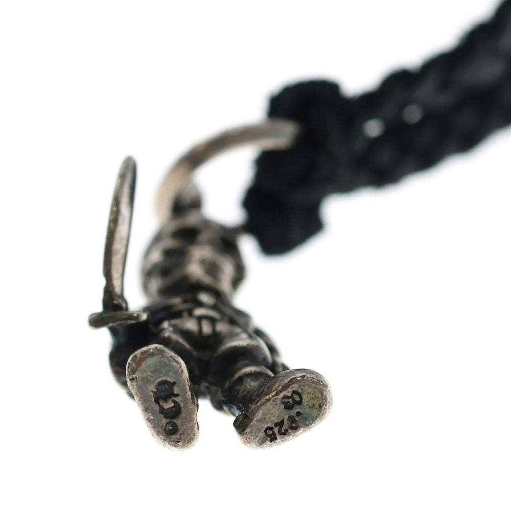 CHROME HEARTS(クロムハーツ) FOTI PEPE LEATHER BRAID フォティ ペペ レザーブレード ネックレス ブラック/シルバー