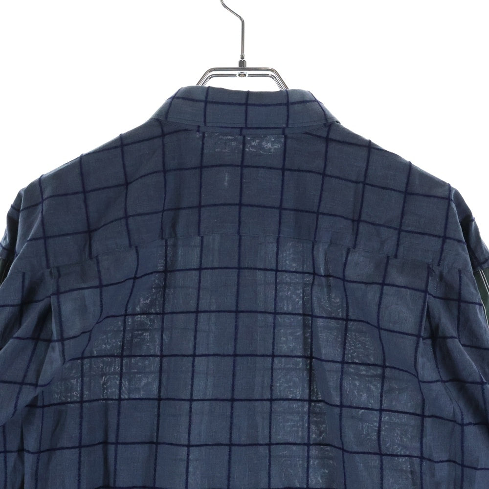 COMME des GARCONS SHIRT(コムデギャルソンシャツ) 解体再構築 袖切り替え 長袖シャツ ネイビー W24035