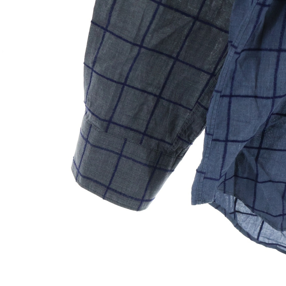 COMME des GARCONS SHIRT(コムデギャルソンシャツ) 解体再構築 袖切り替え 長袖シャツ ネイビー W24035