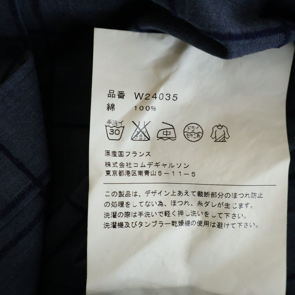 COMME des GARCONS SHIRT(コムデギャルソンシャツ) 解体再構築 袖切り替え 長袖シャツ ネイビー W24035