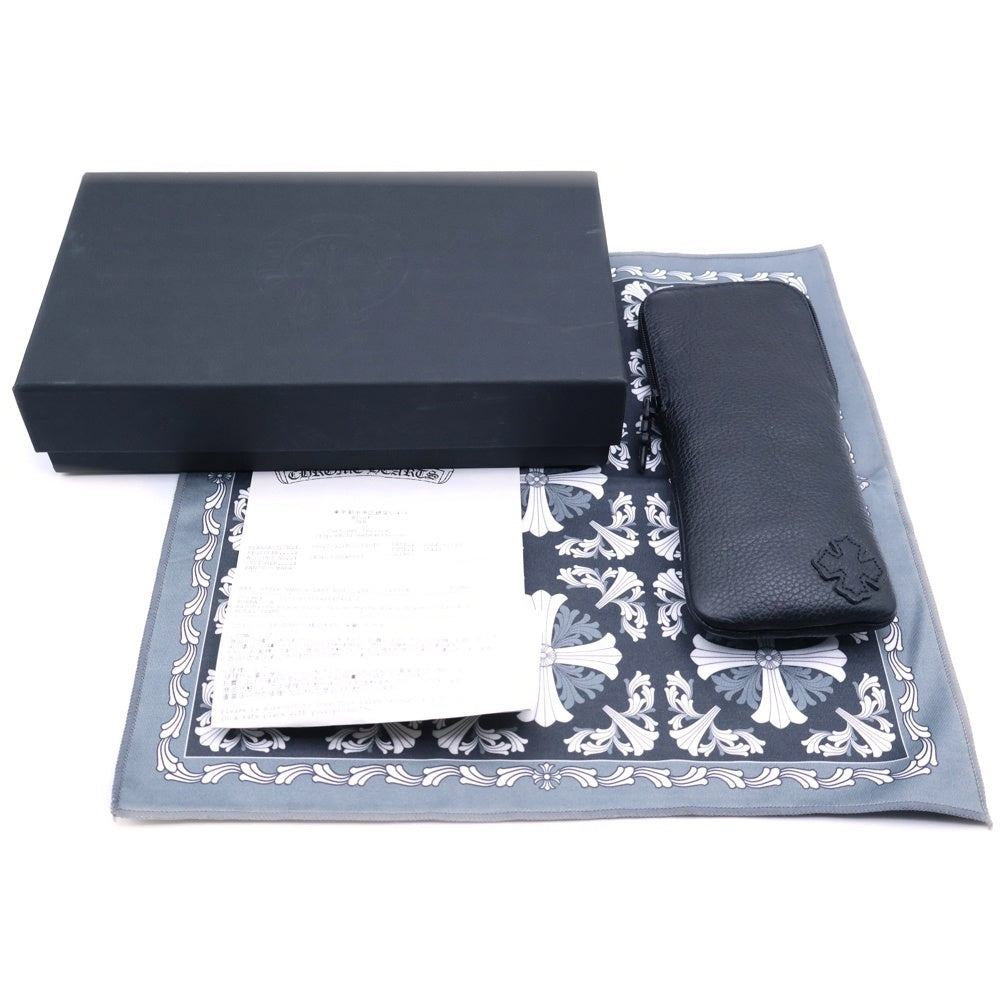 CHROME HEARTS(クロムハーツ) BUBBA-A クロステンプル メタルフレーム ラウンド眼鏡 アイウェア シルバー/ブラック