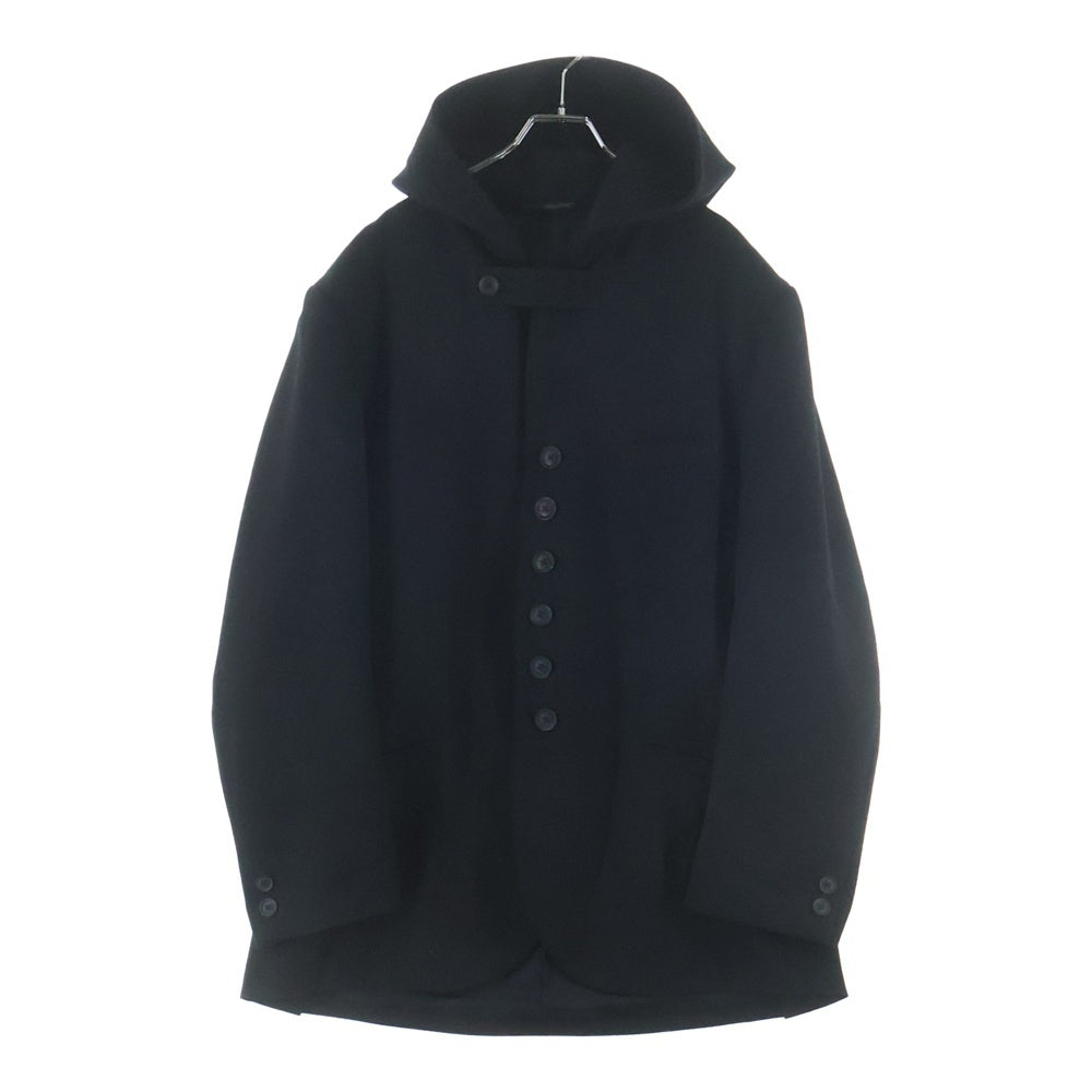 Yohji Yamamoto POUR HOMME(ヨウジヤマモト プールオム) 24AW LOOK11 ARMY GABARDINE HOODED TAB JACKET アーミーギャバジン フーデッド タブ ジャケット ブラック HO-J53-101