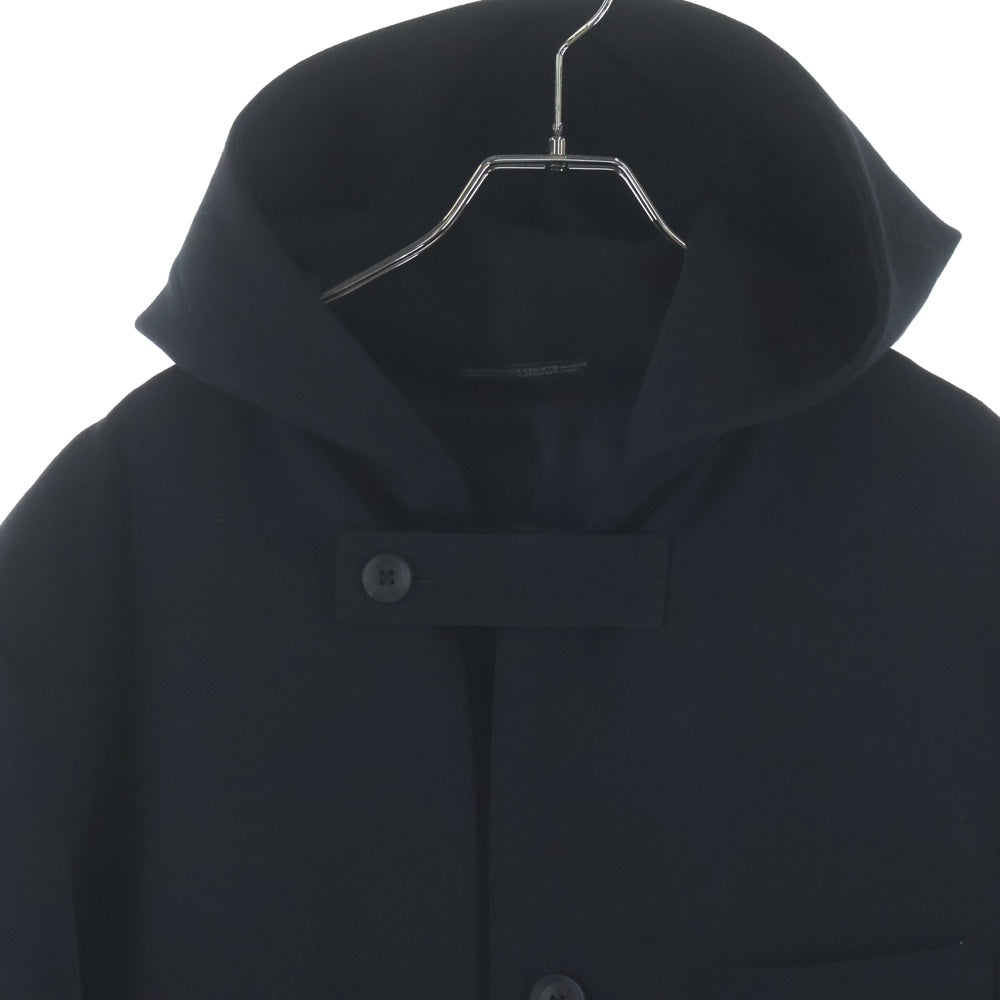 Yohji Yamamoto POUR HOMME(ヨウジヤマモト プールオム) 24AW LOOK11 ARMY GABARDINE HOODED TAB JACKET アーミーギャバジン フーデッド タブ ジャケット ブラック HO-J53-101