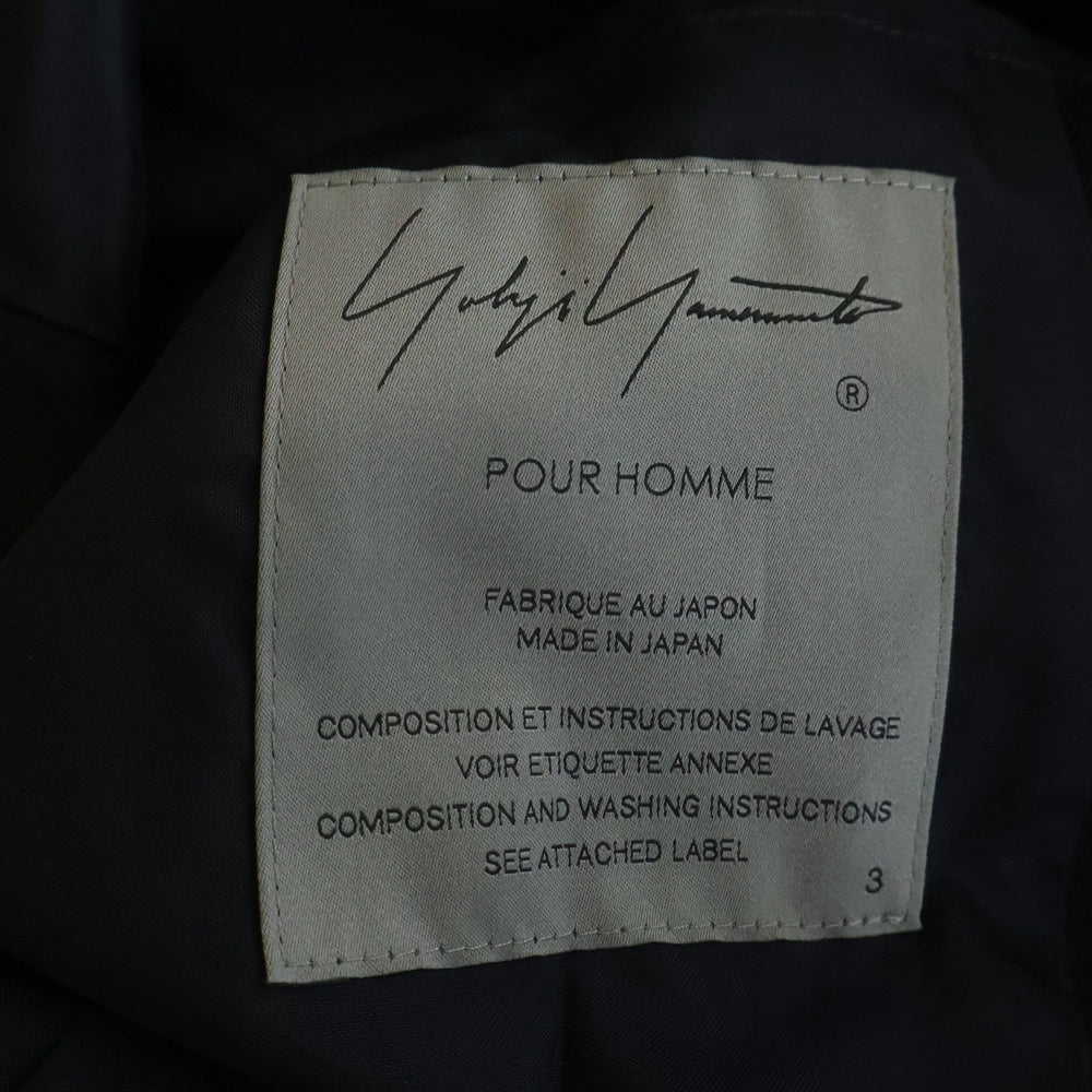 Yohji Yamamoto POUR HOMME(ヨウジヤマモト プールオム) 24AW LOOK11 ARMY GABARDINE HOODED TAB JACKET アーミーギャバジン フーデッド タブ ジャケット ブラック HO-J53-101