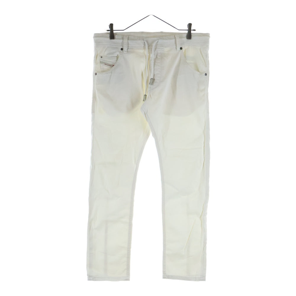 DIESEL(ディーゼル) KROOLEY レザーパッチ ジョグデニム スウェットパンツ ホワイト