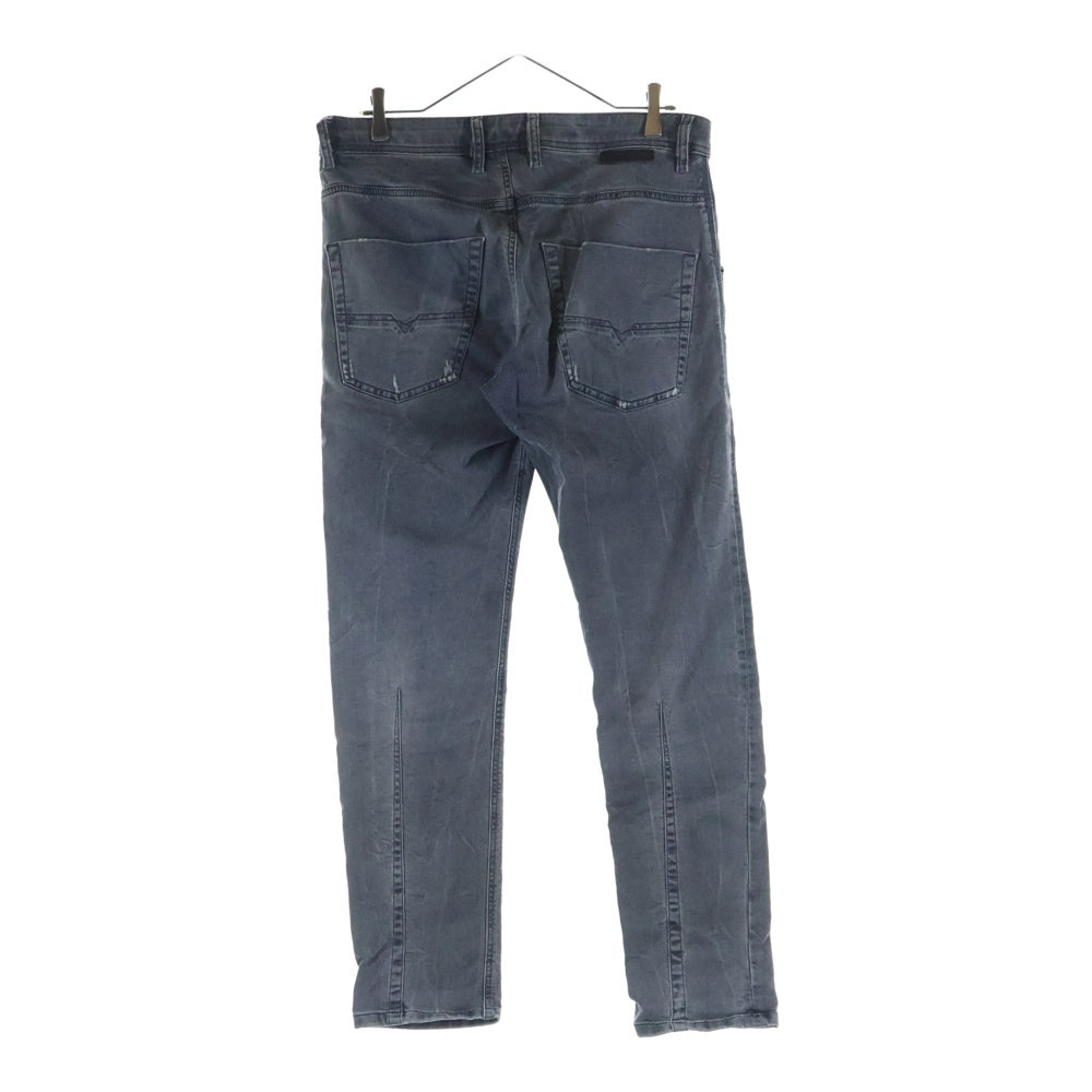 DIESEL(ディーゼル) KROOLEY CB-NE レザーパッチ ジョグデニム スウェットパンツ ブラック