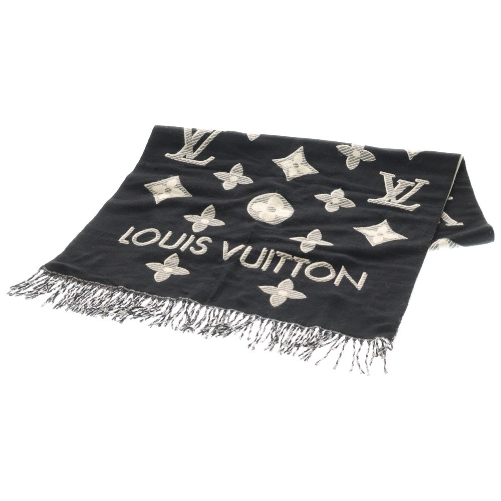 LOUIS VUITTON(ルイヴィトン) LV エセンシャルモノグラム 総柄ロゴ ストール ブラック レディース
