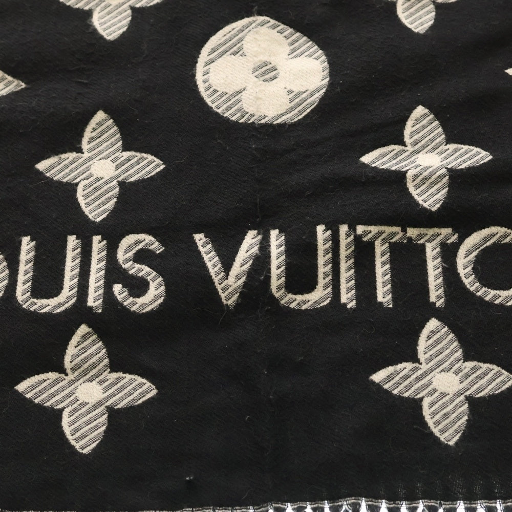 LOUIS VUITTON(ルイヴィトン) LV エセンシャルモノグラム 総柄ロゴ ストール ブラック レディース