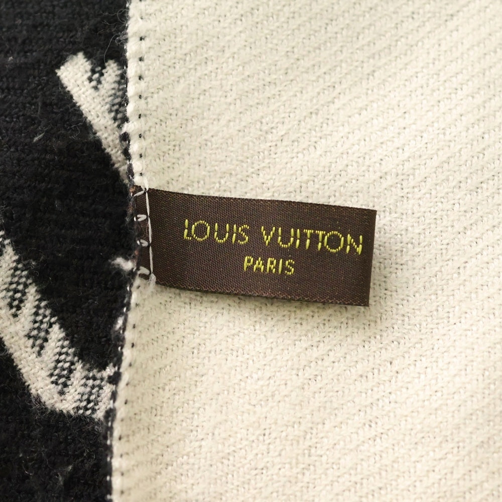 LOUIS VUITTON(ルイヴィトン) LV エセンシャルモノグラム 総柄ロゴ ストール ブラック レディース