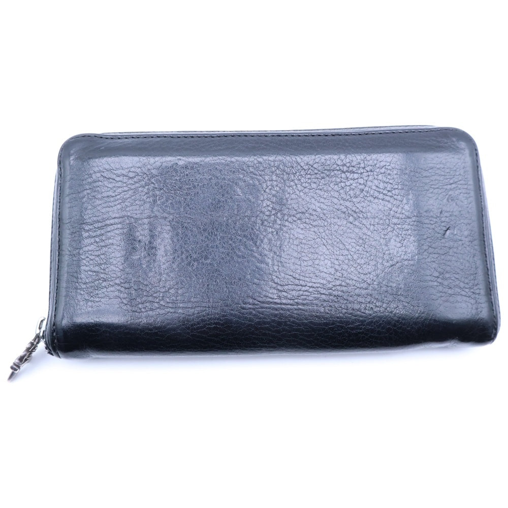 CHROME HEARTS(クロムハーツ) REC F ZIP PLANE プレーン ラウンドジップレザーウォレット 財布 ブラック BCA370