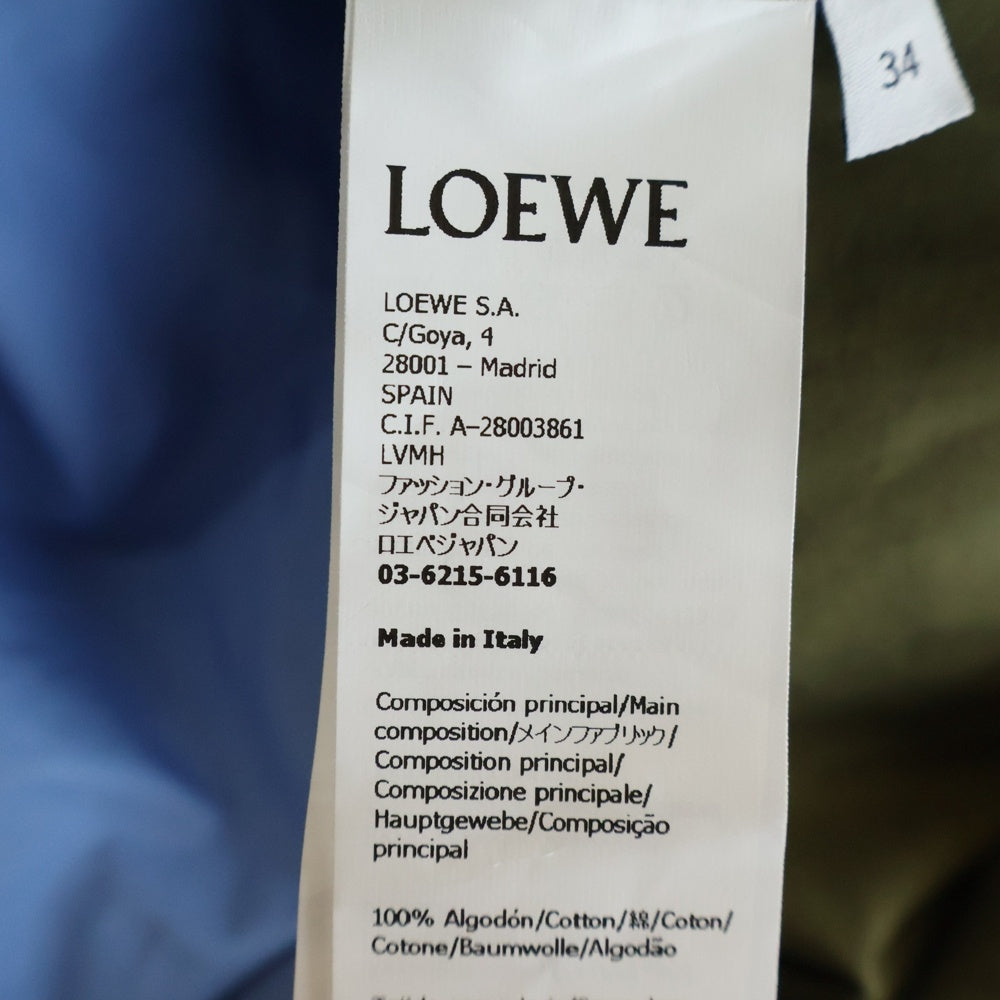 LOEWE(ロエベ) アナグラム刺繍 ターンアップ ロング長袖シャツ ブルー レディース S359Y09XED