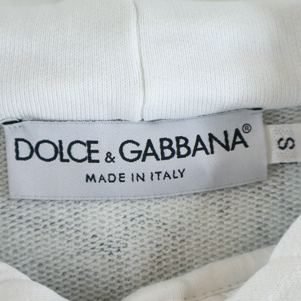 DOLCE & GABBANA(ドルチェアンドガッバーナ) FLOCKED GRAFFITIPRINT Hoodie 総柄ロゴ グラフィティプリント スウェットプルオーバーパーカー ブラック/ホワイト JZG9YV5T G7L8KB