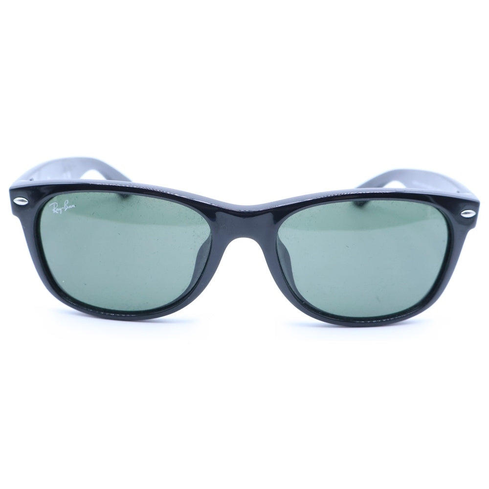 Ray Ban(レイバン) NEW WAYFARER ニューウェイファーラー テンプルロゴ ウェリントンサングラス ブラック/グリーン RB2132-F レディース