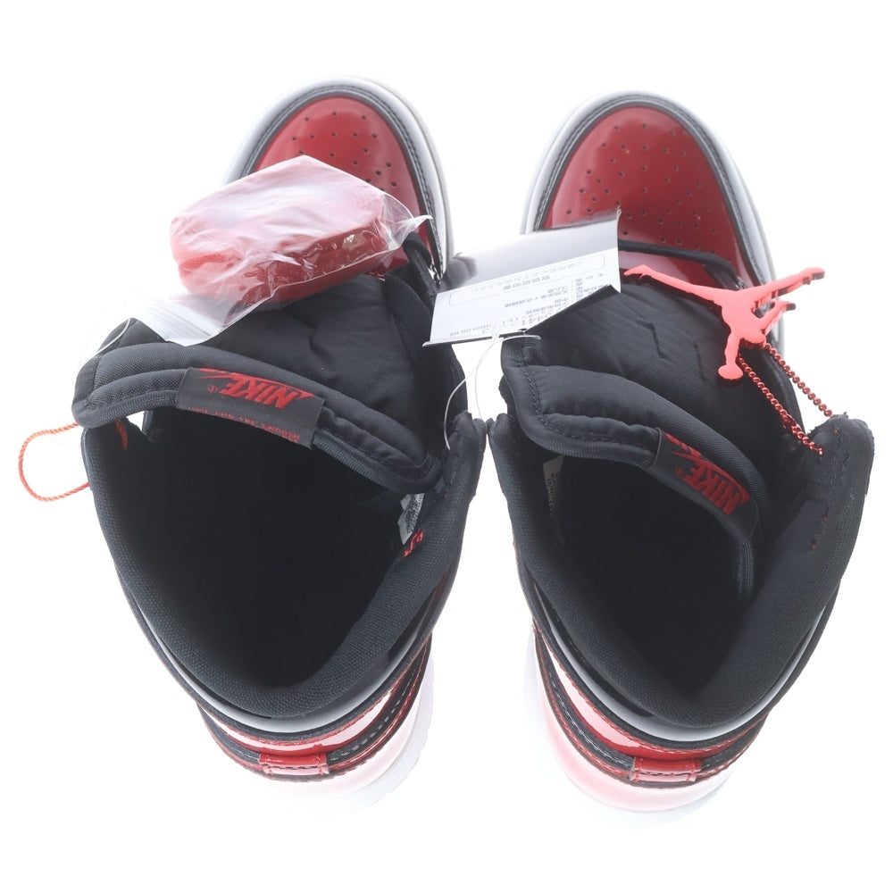 NIKE(ナイキ) GS Air Jordan 1 High OG Patent Bred GS エアジョーダン1 OG パテントブレッド ハイカットスニーカー ブラック/レッド US5Y/23.5cm 575441-063 レディース