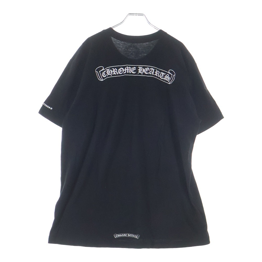 CHROME HEARTS(クロムハーツ) CH T-SHIRT スクロールラベルプリント クルーネック半袖Tシャツカットソー ブラック