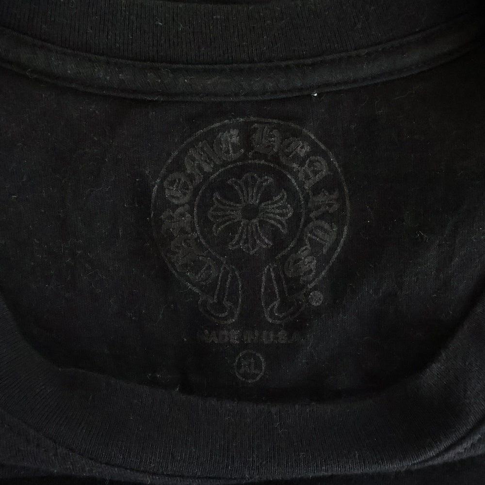 CHROME HEARTS(クロムハーツ) CH T-SHIRT スクロールラベルプリント クルーネック半袖Tシャツカットソー ブラック