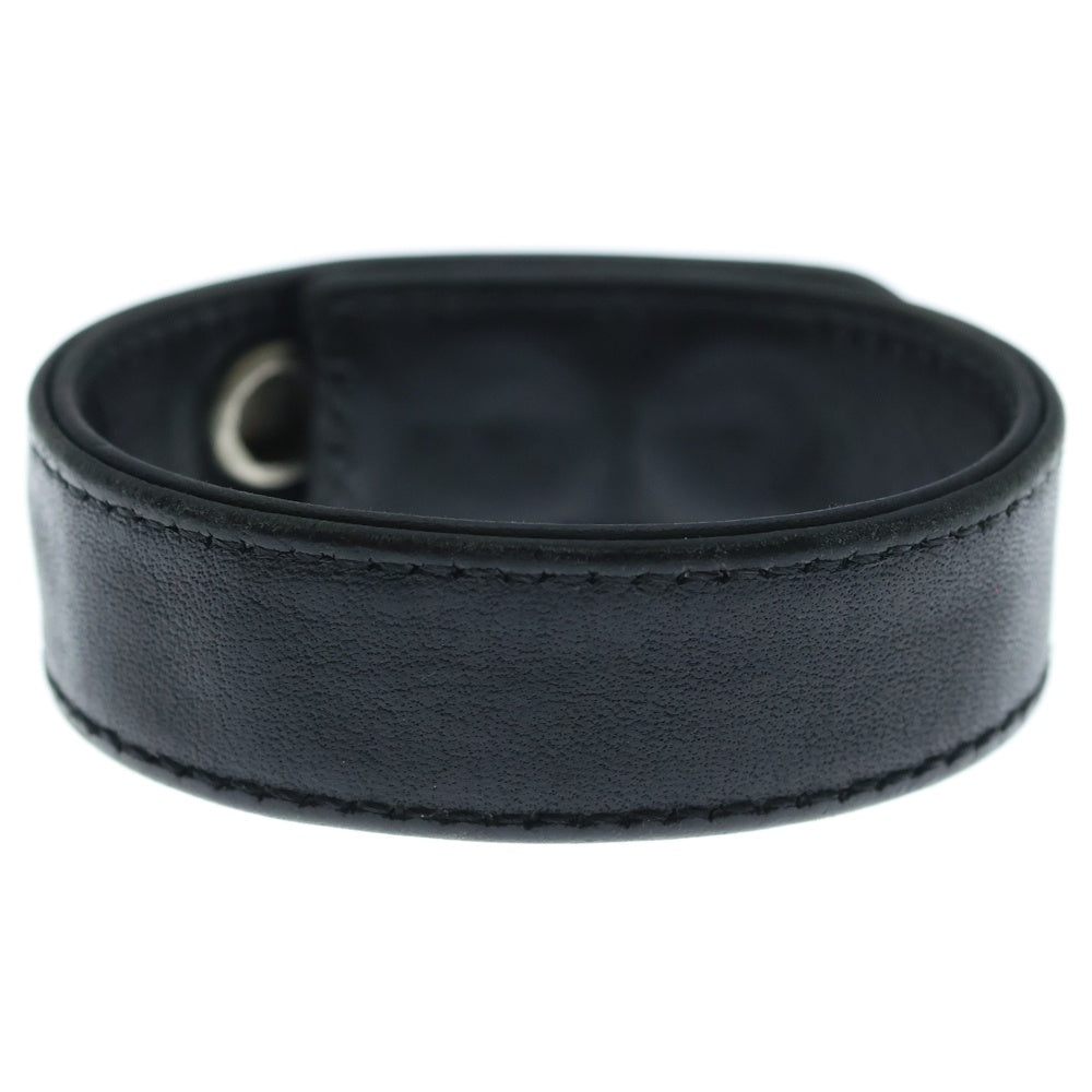 CHROME HEARTS(クロムハーツ) 3BTN 2SNP スターボール 3ボタン2スナップ レザーブレスレット ブラック/シルバー