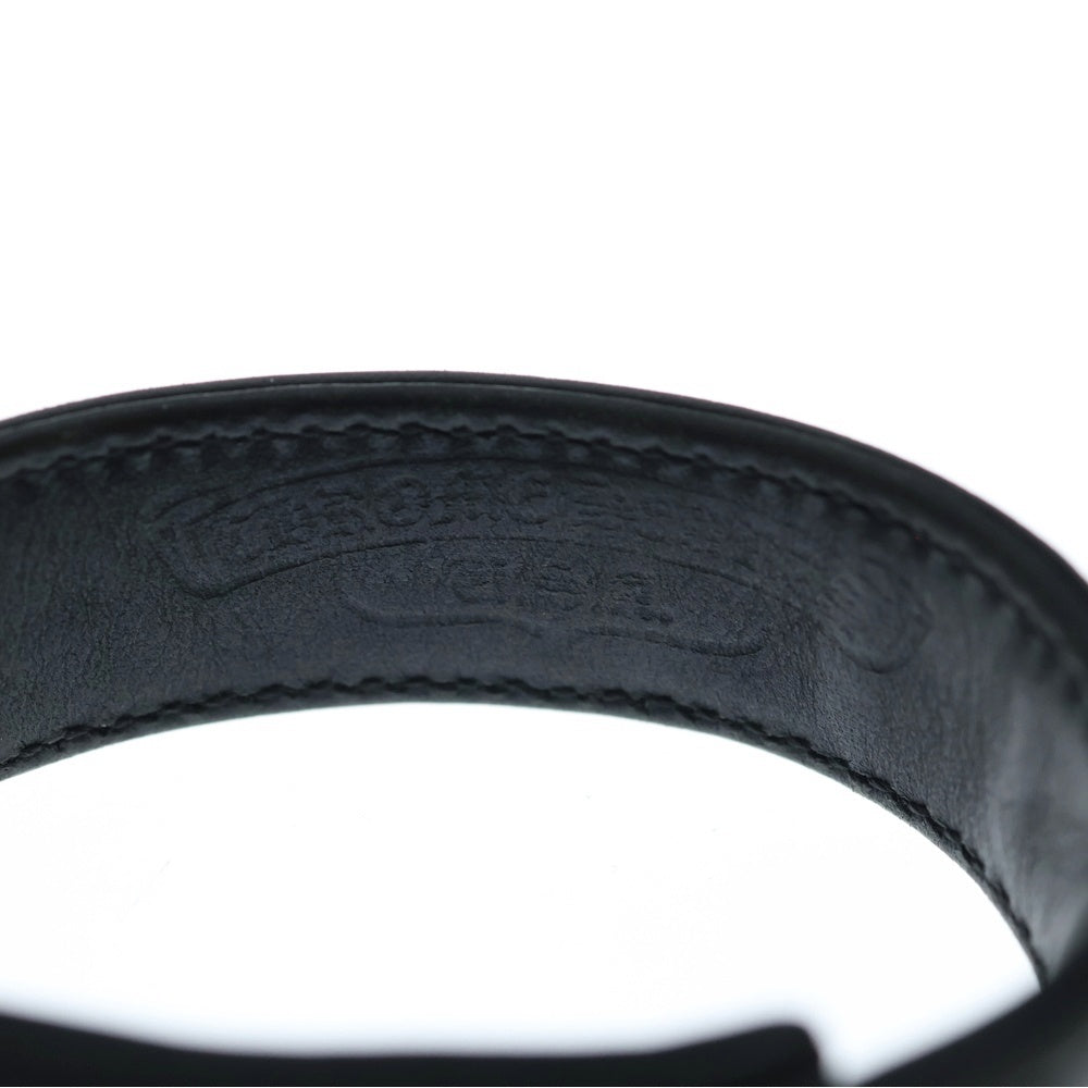CHROME HEARTS(クロムハーツ) 3BTN 2SNP スターボール 3ボタン2スナップ レザーブレスレット ブラック/シルバー