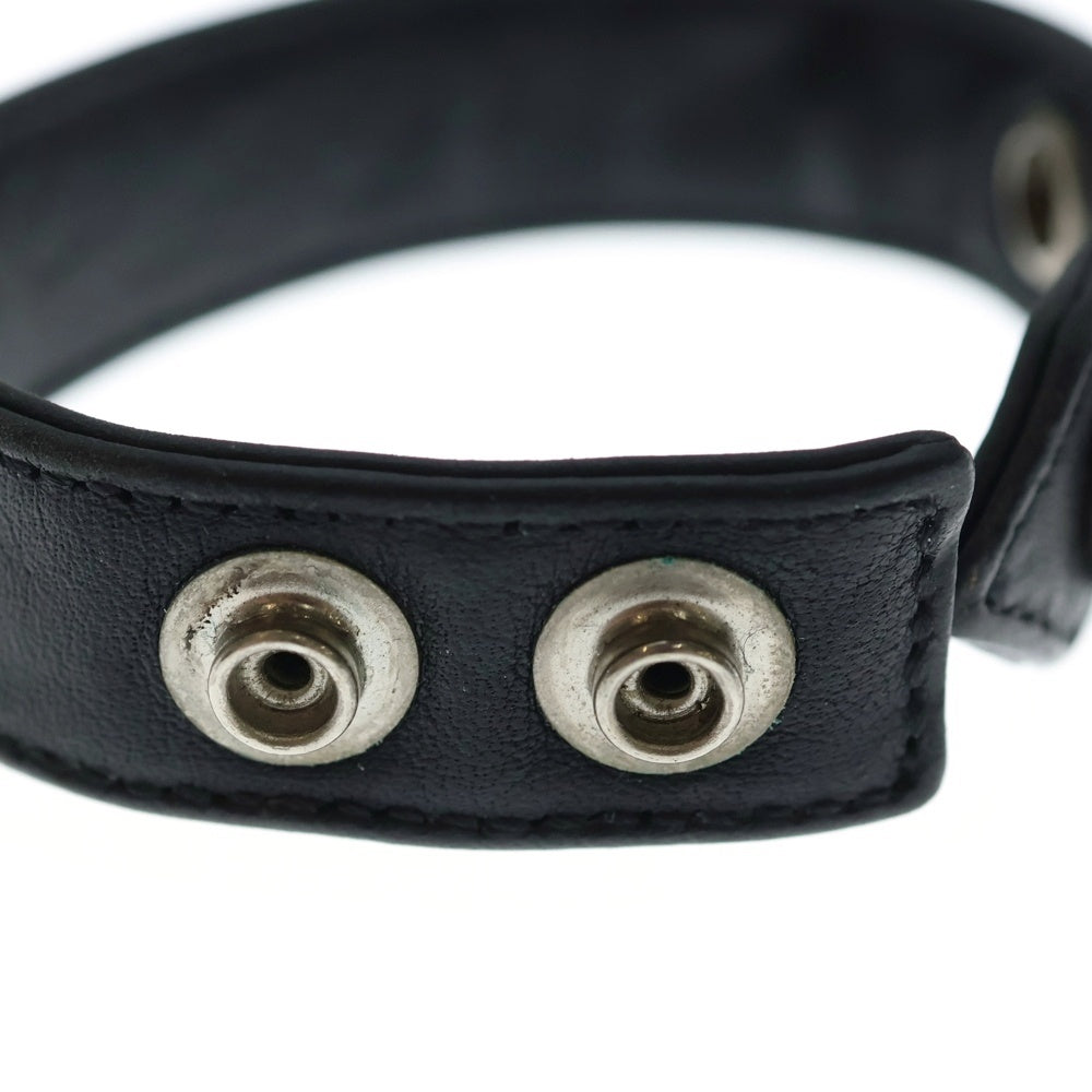 CHROME HEARTS(クロムハーツ) 3BTN 2SNP スターボール 3ボタン2スナップ レザーブレスレット ブラック/シルバー