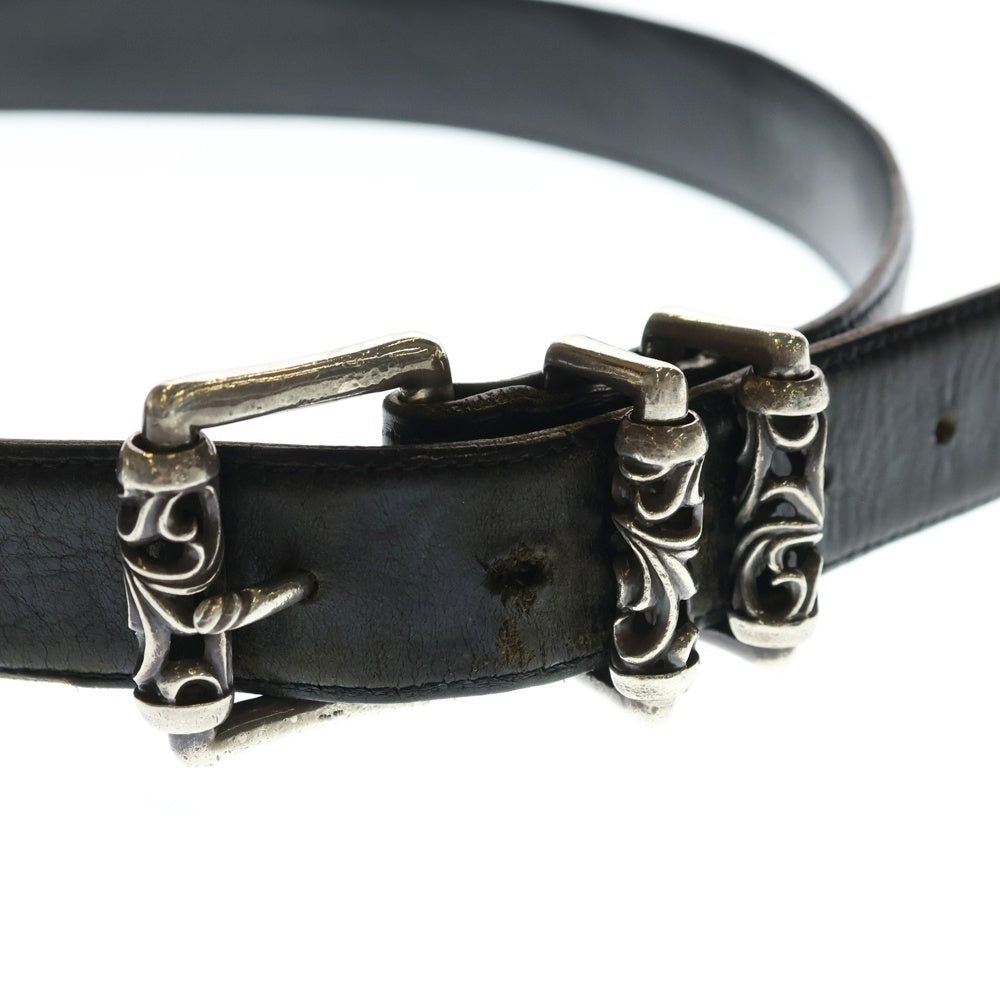 CHROME HEARTS(クロムハーツ) BLT ROLLER 3PC1.5inch 3PCローラーバックル レザーベルト シルバー BCA357