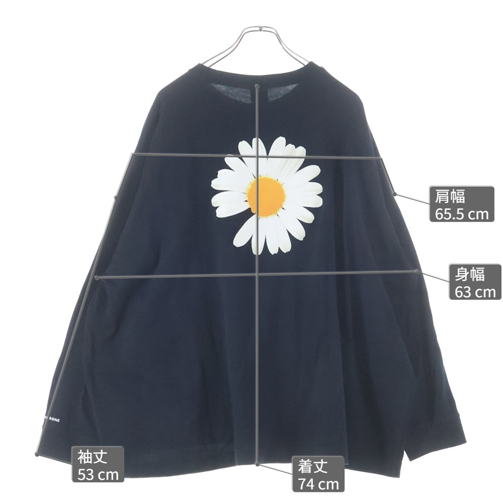 NIKE(ナイキ) ×PEACEMINUSONE LS Tee バッグデイジープリント クルーネック長袖Tシャツカットソー ブラック DR0097-010