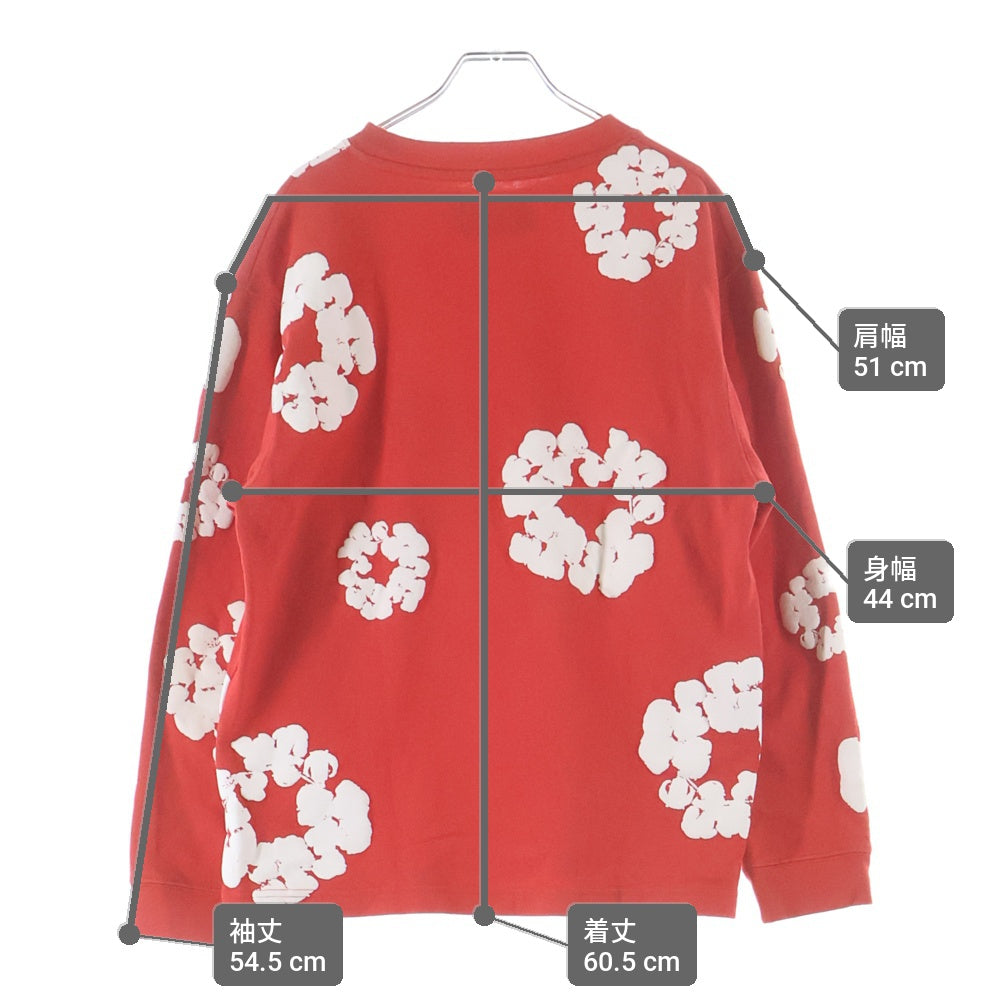DENIM TEARS(デニムティアーズ) COTTON WREATH LONG SLEEVE T-shirt コットンクルーネック長袖Tシャツ レッド