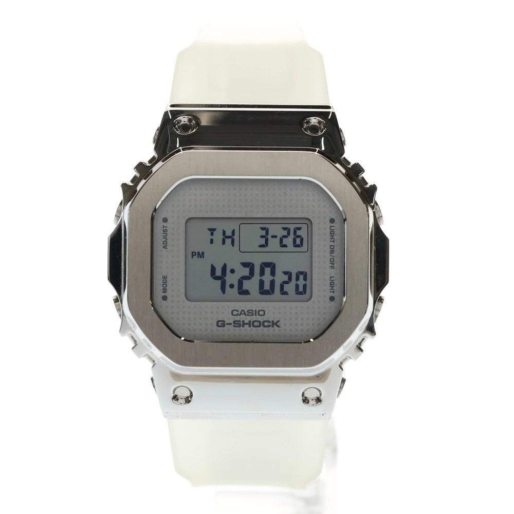 CASIO G-SHOCK(カシオ ジーショック) 5600シリーズ スクエアデザイン クリアレジンバンド デジタル時計 シルバー GM-S5600SK