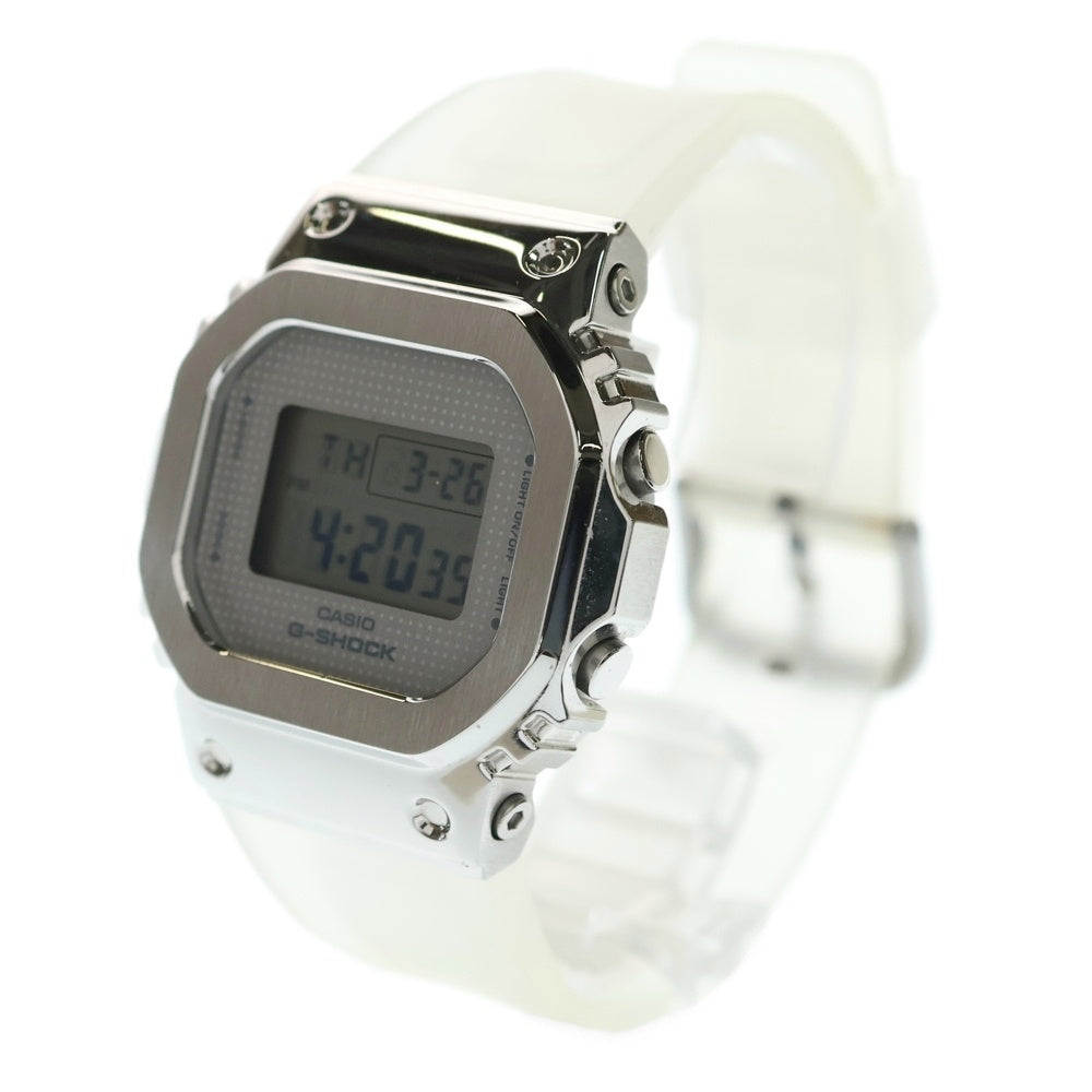 CASIO G-SHOCK(カシオ ジーショック) 5600シリーズ スクエアデザイン クリアレジンバンド デジタル時計 シルバー GM-S5600SK