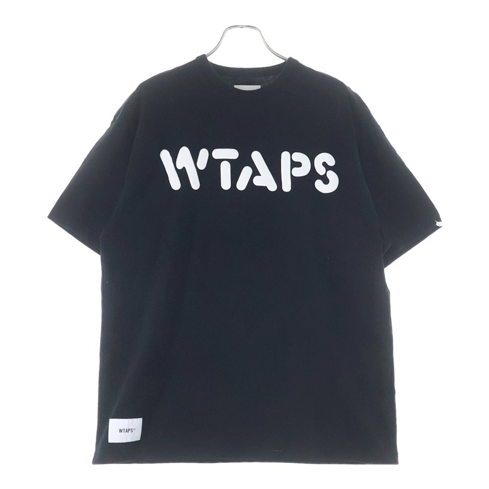 WTAPS(ダブルタップス) フロントロゴプリント クルーネック半袖Tシャツカットソー ブラック 241ATDT-CSM30