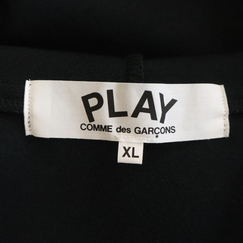 PLAY COMME des GARCONS(プレイコムデギャルソン) フロントハート刺繍 ポリエステル ジップアップパーカー ブラック AZ-T254