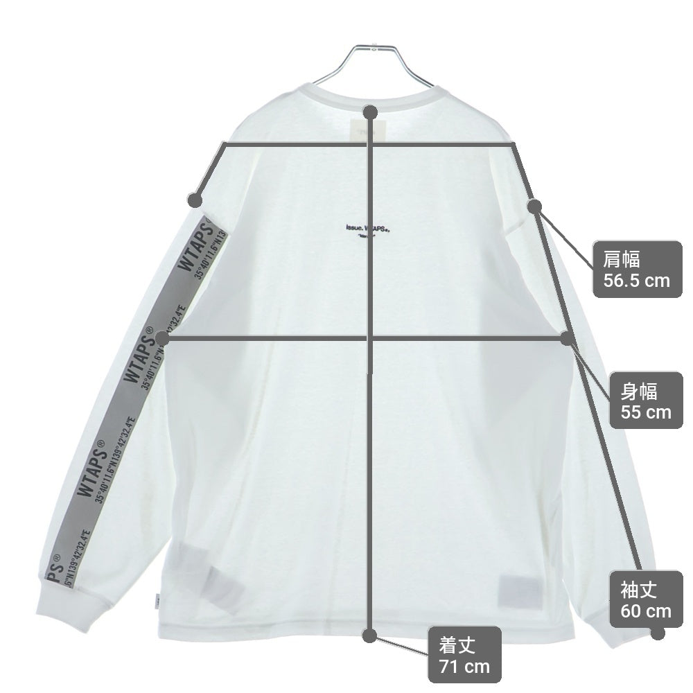 WTAPS(ダブルタップス) ISSUE バックロゴ刺繍 サイドプリント クルーネック長袖Tシャツカットソー 242ATDT-CSM14