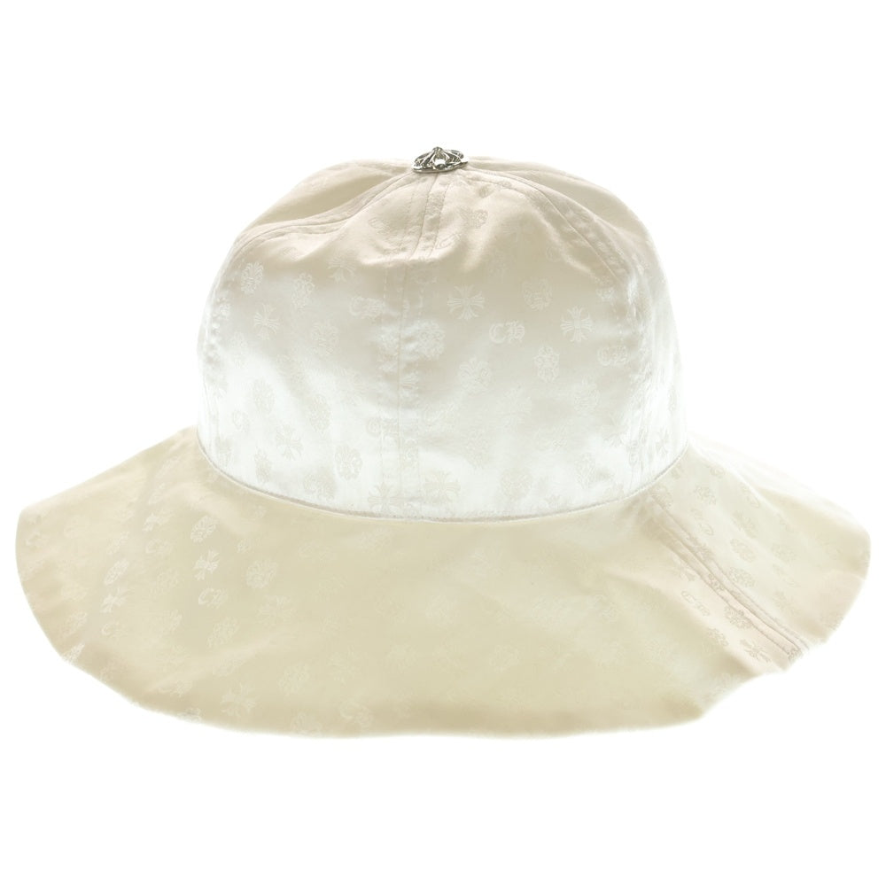 CHROME HEARTS(クロムハーツ) CH総柄 クロスボールボタン シルクバケットハット ホワイト