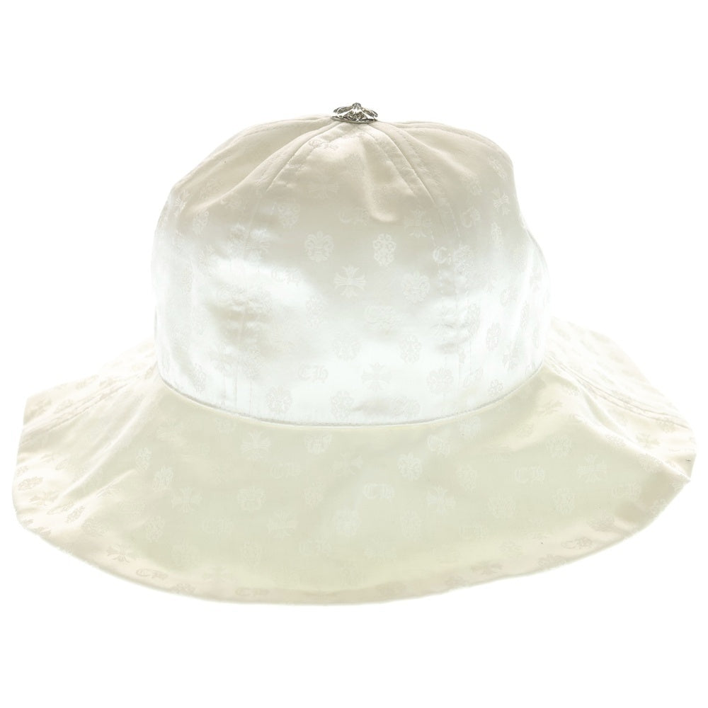 CHROME HEARTS(クロムハーツ) CH総柄 クロスボールボタン シルクバケットハット ホワイト