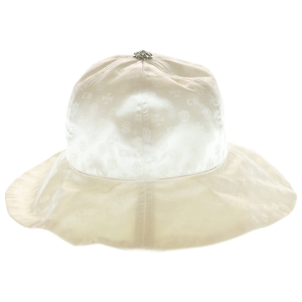 CHROME HEARTS(クロムハーツ) CH総柄 クロスボールボタン シルクバケットハット ホワイト