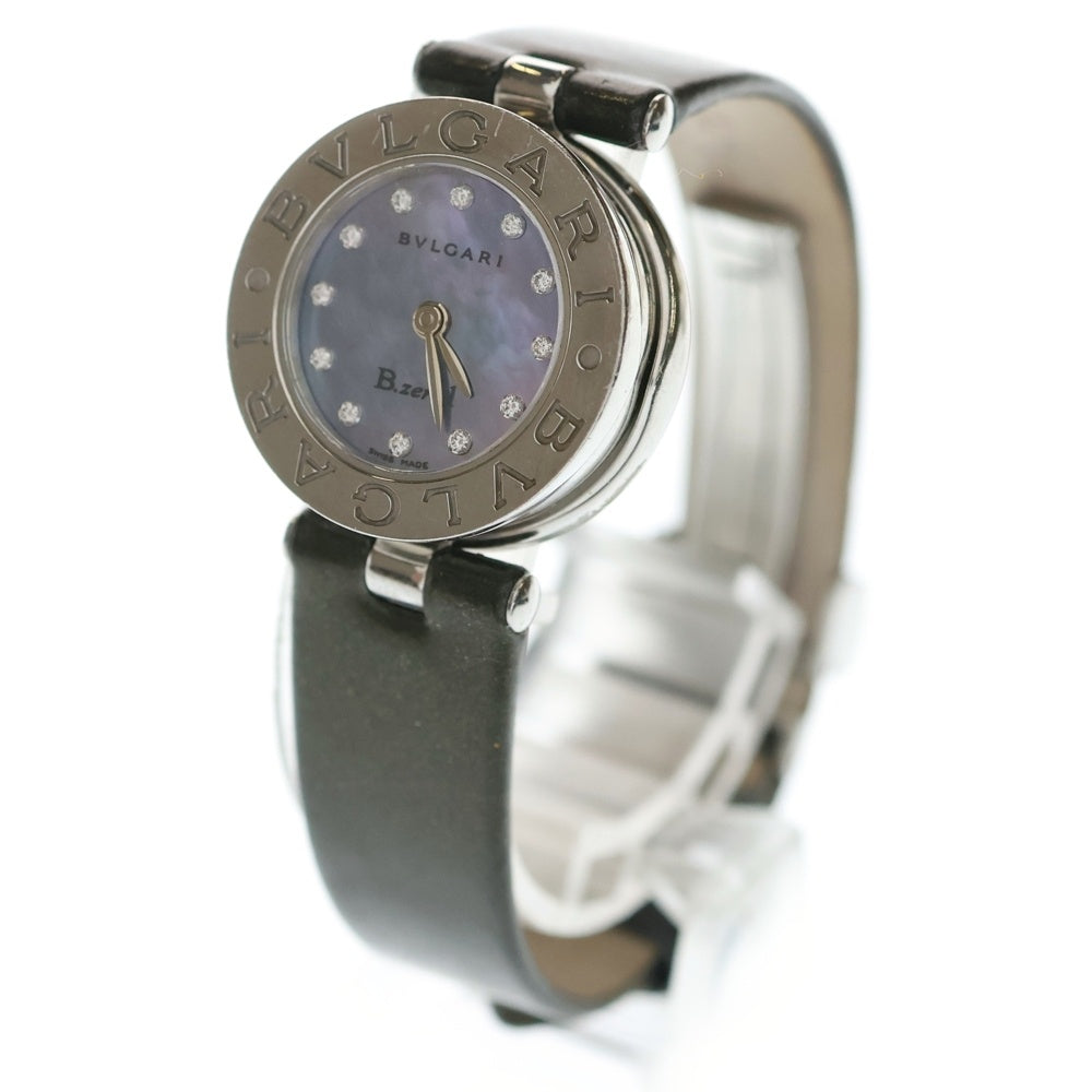 BVLGARI(ブルガリ) B-zero1 12Pダイヤ ブルーシェル クォーツ腕時計 シルバー