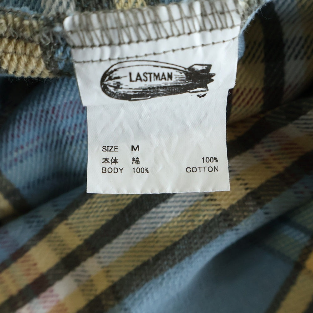 SAINT MICHAEL(セントマイケル) 25SS FLANNEL SHIRT CHECK チェック柄 ヴィンテージ加工 長袖フランネルシャツ ブルー SM-YS1-0000-C37