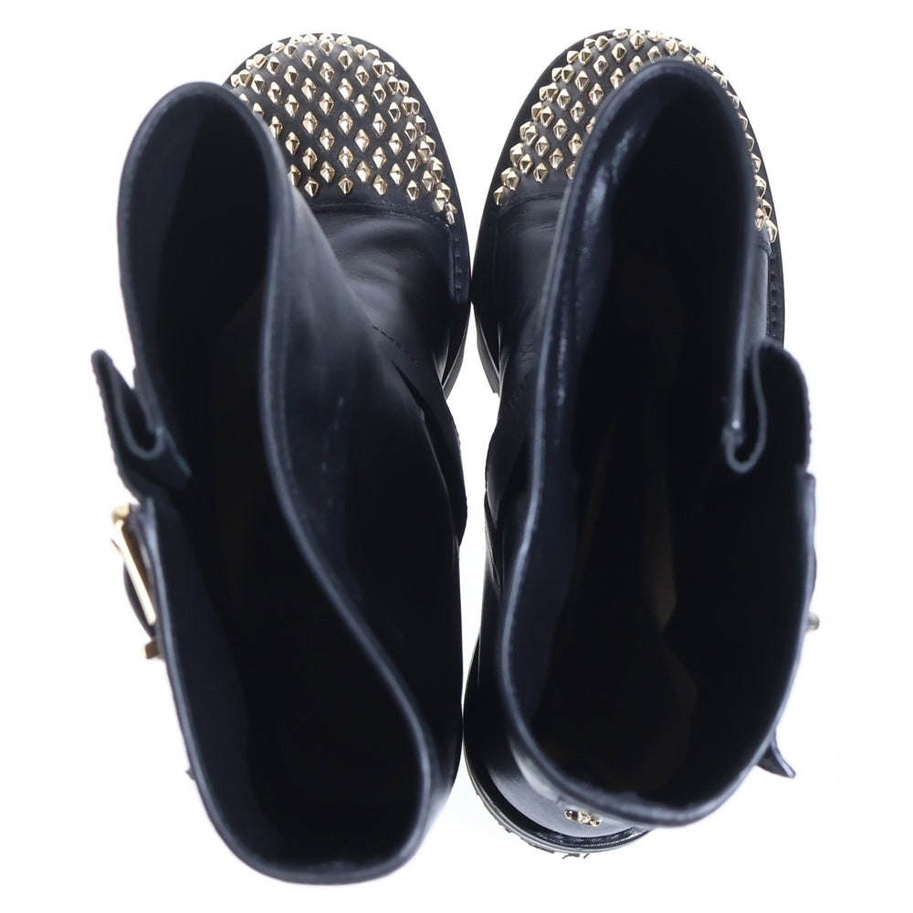 JIMMY CHOO(ジミーチュウ) BIKER BOOTS スタッズディティール レザー バイカーブーツ ブラック/ゴールド